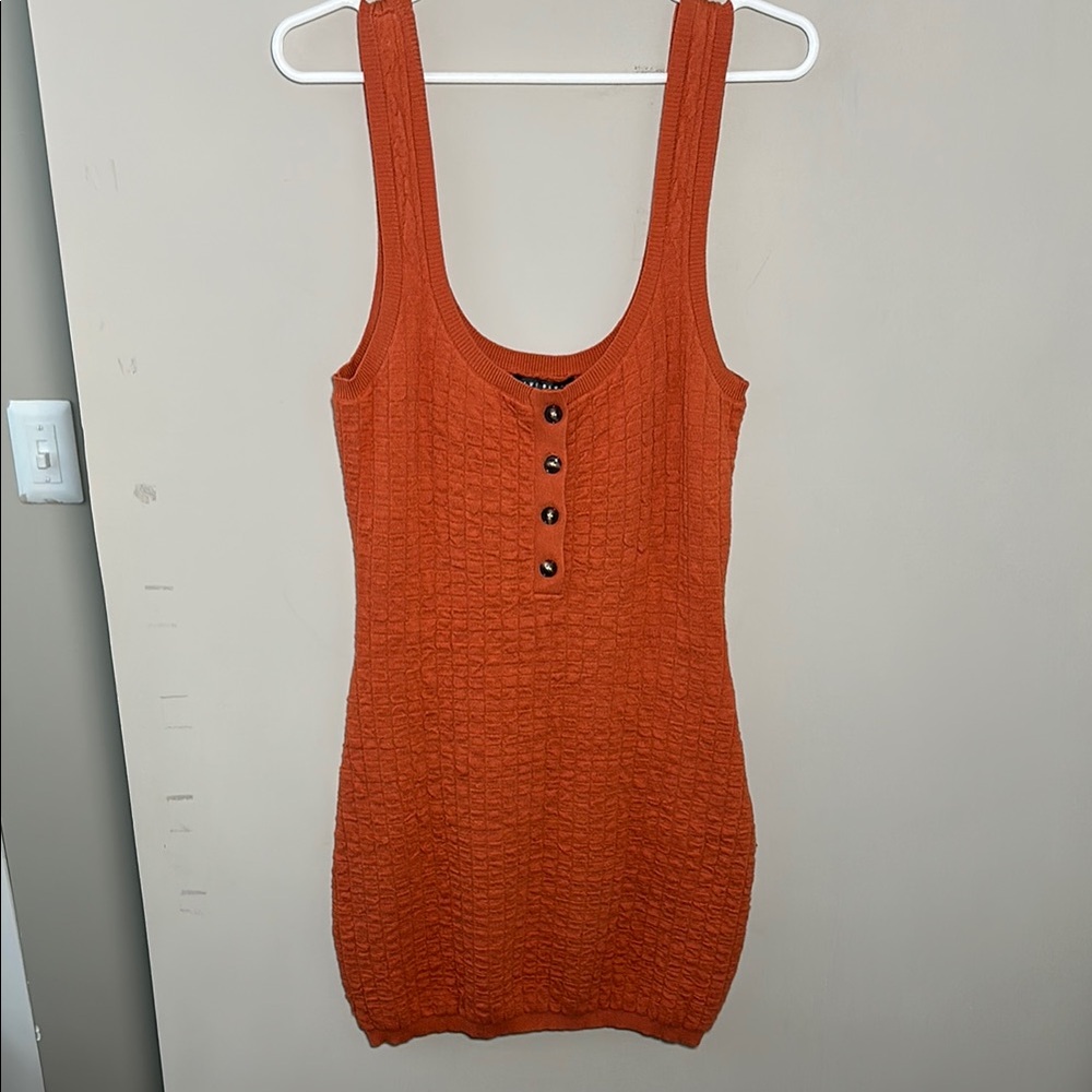 Quiet Storm New burnt Orange Sleeveless tank top Knit dress